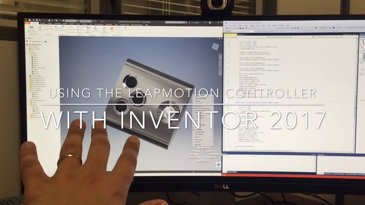 Using a Leap Motion Controller with Inventor 2017 - YouTube