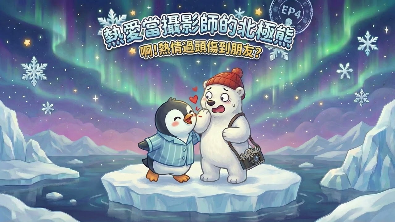 🐻‍❄️ 熱愛當攝影師的北極熊【EP4】🐧｜❄️ 熱情過頭傷到朋友？教孩子學習社交邊界與力道控制的暖心故事