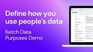Define how you use people's data [Ketch Data Purposes Demo]