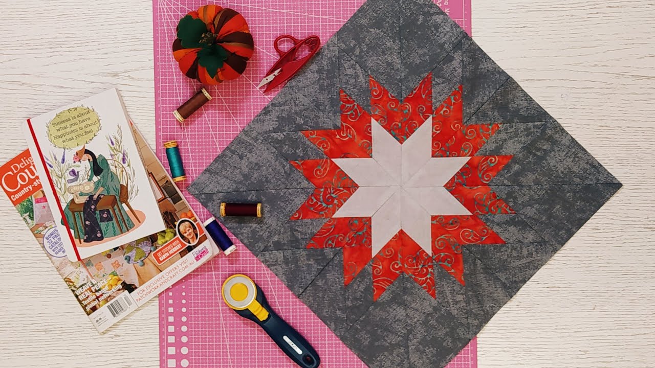 Patchwork tutorial:easy way to sew very beautiful star ring quit 🌟🌟🌟