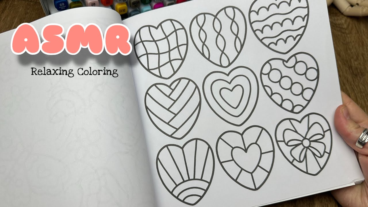 Relaxing ASMR Coloring | Heart Patterns - YouTube