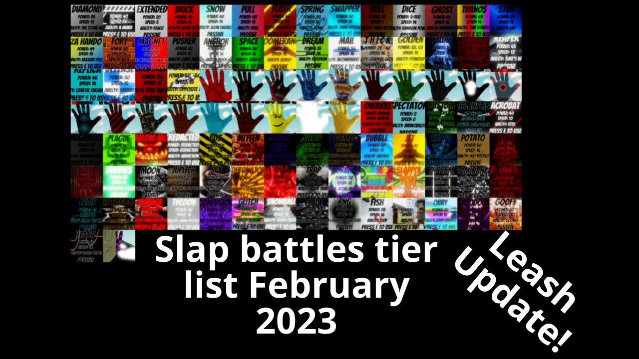 Slap Battles Tier List February 2023 Youtube 