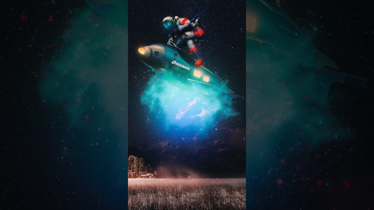 Astronaut flying to space 