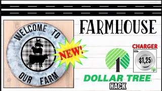 DOLLAR TREE CHARGERS DIY II GALVENIZED FARMHOUSE DECOR II GALVENIZE DECOR STEP BY STEP II FREE PRINT