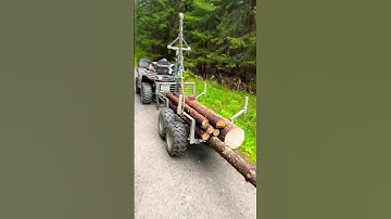 How to haul logs with an ATV and a small logging trailer