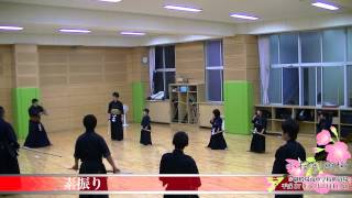 【20150623】B01【小桜剣道場】【素振り】 カメラ２
