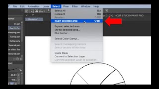 How to invert selected area in Clip Studio Paint