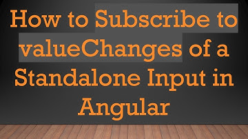 How to Subscribe to valueChanges of a Standalone Input in Angular