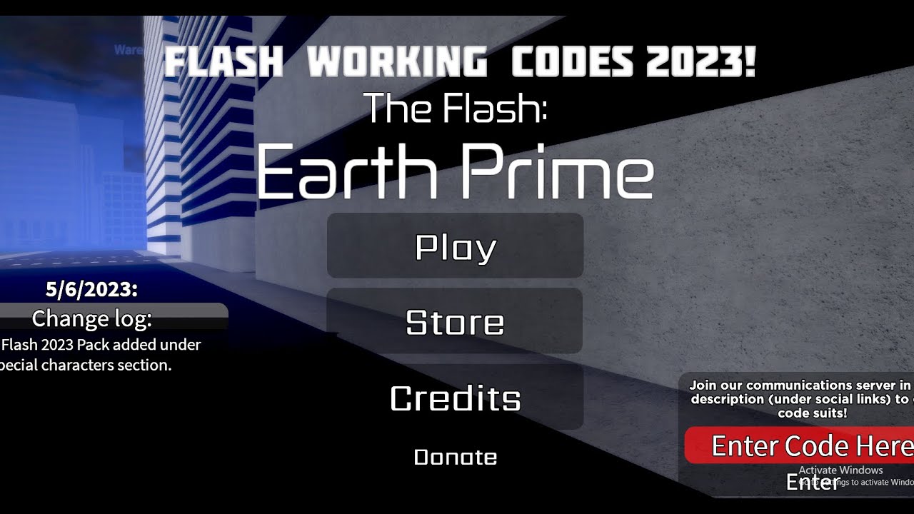 The Flash: Earth Prime Codes (FREE Characters) (December 2023)