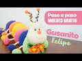 Tutorial Gusanito Felipe - Peluche (MOLDES GRATIS) /Oruga infantil