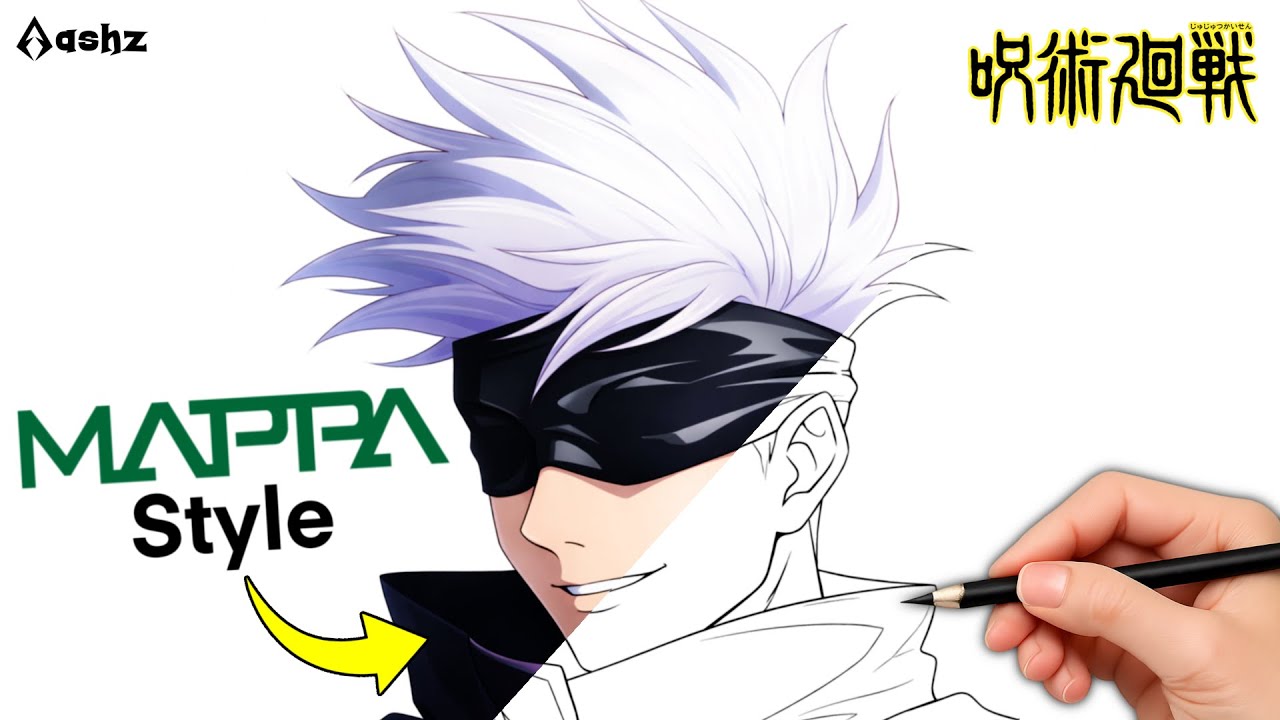How I Drew Gojo Satoru in MAPPA Style🔥 Anime Drawing