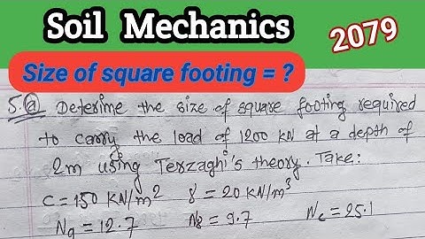 Numerical of Square Footing|| Terzaghi