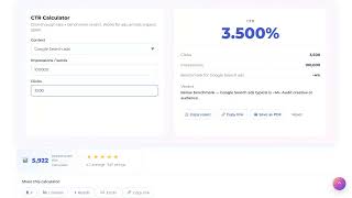 CTR calculator — How to calculate click-through rate with benchmark verdict | FREE