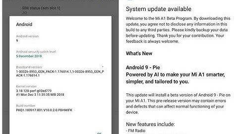 Mi A1 Android Pie Official Stable Update For India