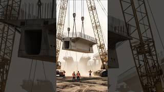 Mega Crane Lift FAIL! Giant Bridge Beam Sways Mid-Air | Extreme Construction #Collapse #fail #shorts