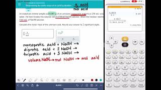 ALEKS: Determining the molar mass of an acid by titration