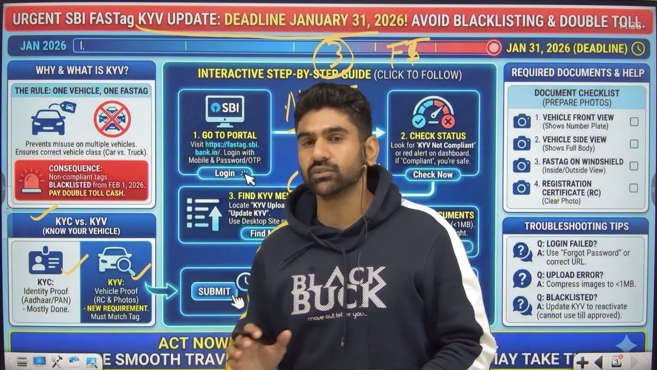 ⚠️ FASTag KYV Deadline Alert: 31 Jan 2026! (Do This or Get Banned) 