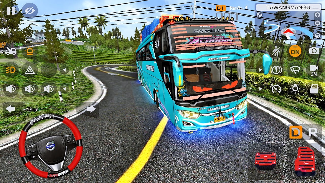 Bus Pariwisata Aladdin Sanjaya Trans 48 Cortas Perang Basuri Sama Marvel Di Bukit Tawangmangu