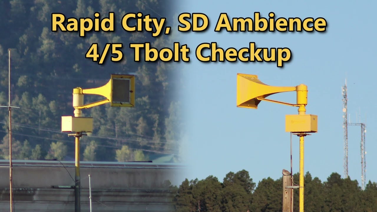 Rapid City, SD Siren Test Ambience | 4/5 Tbolt Checkup | Short Alert | 09/06/2025