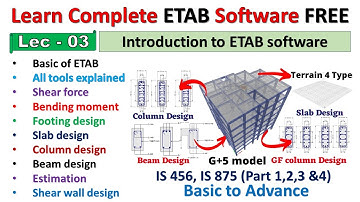 Building design by Etab - Basic to Advance | Etabs full tutorial | Part - 3 #etabs #civilengineering