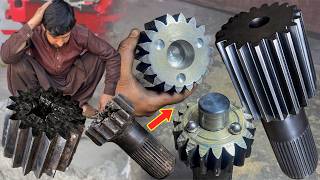How to Repair a BROKEN Gear on Lathe | Rebuild with Simple TOOLS | Cracked GEAR Shaft Restoration