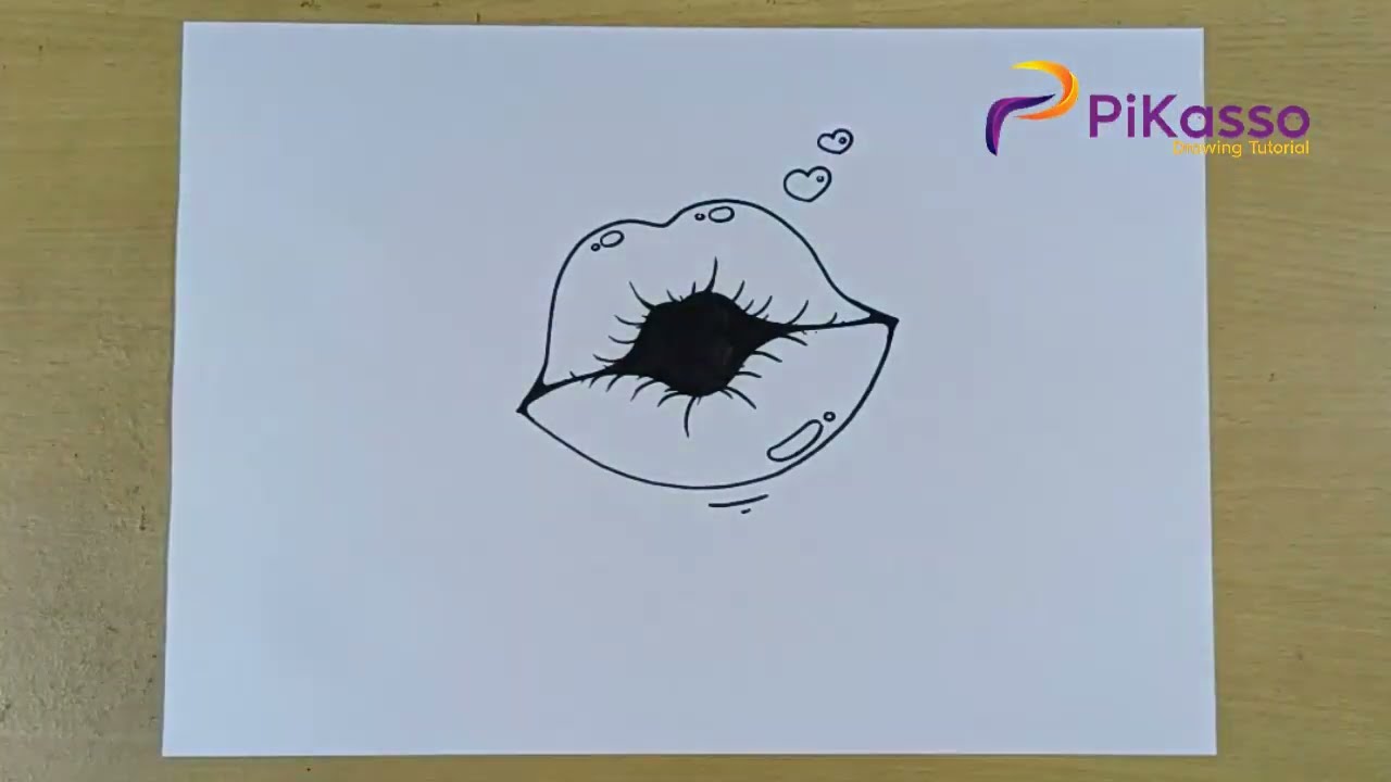 How to Draw a Kissing Lips