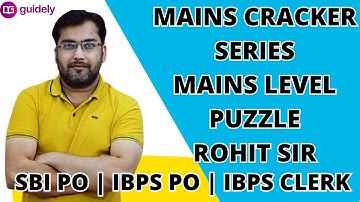 SBI PO IBPS PO MAINS LEVEL PUZZLE REASONING  MAINS CRACKER SERIES ROHIT SIR