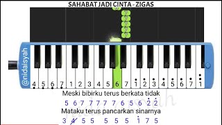 Not Angka Pianika Lagu Sahabat Jadi Cinta Zigas | Tutorial Mudah Main Pianika Sahabat Jadi Cinta