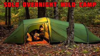 Tent Camping In Rain With Fall Colors