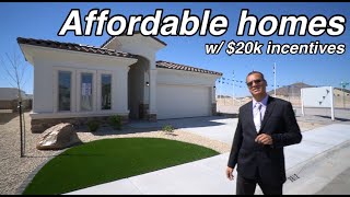 Affordable New Construction Home Tour with 20k Incentives on 3 and 4 bedroom homes in Las Cruces NM!