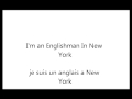 CRIS CAB-ENGLISHMAN IN NEW YORK-TRADUCTION LYRICS