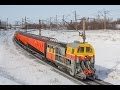 SNOW PLOW TRAIN CLEANS THE SNOW IN SIBERIA