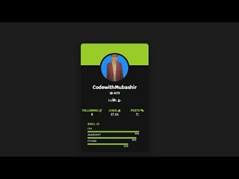How to create Ui Profile || HTML , CSS & JavaScript || #coding #html #css