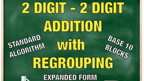 2 Digit - 2 Digit Addition with Regrouping using Standard Algorithm, Base 10 Blocks, Expanded Form