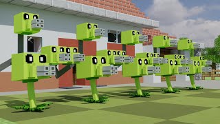 Plants vs Zombies Gatling Pea - Minecraft Animation