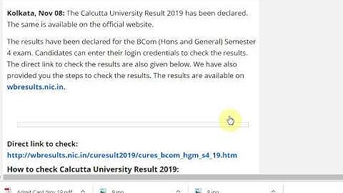Calcutta University Result 2019 for BCom (Hons and General) Semester 4 exam declared