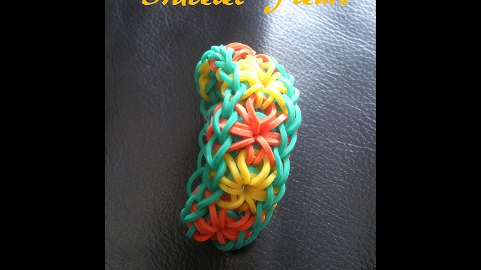 Créer un bracelet élastique Starburst tricolore Rainbow Loom en français 