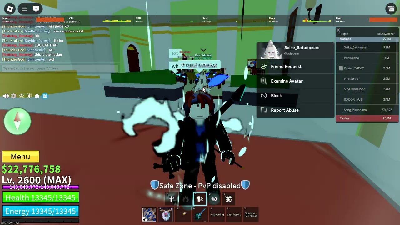 BLOX FRUIT NEW AIMBOT NO M1 CD HACK PLEASE BAN 😭😭[Blox Fruit update 24]