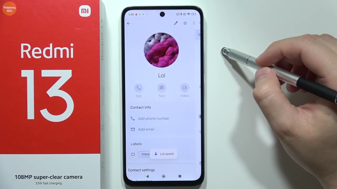 Redmi 13: Add Photo to Contact