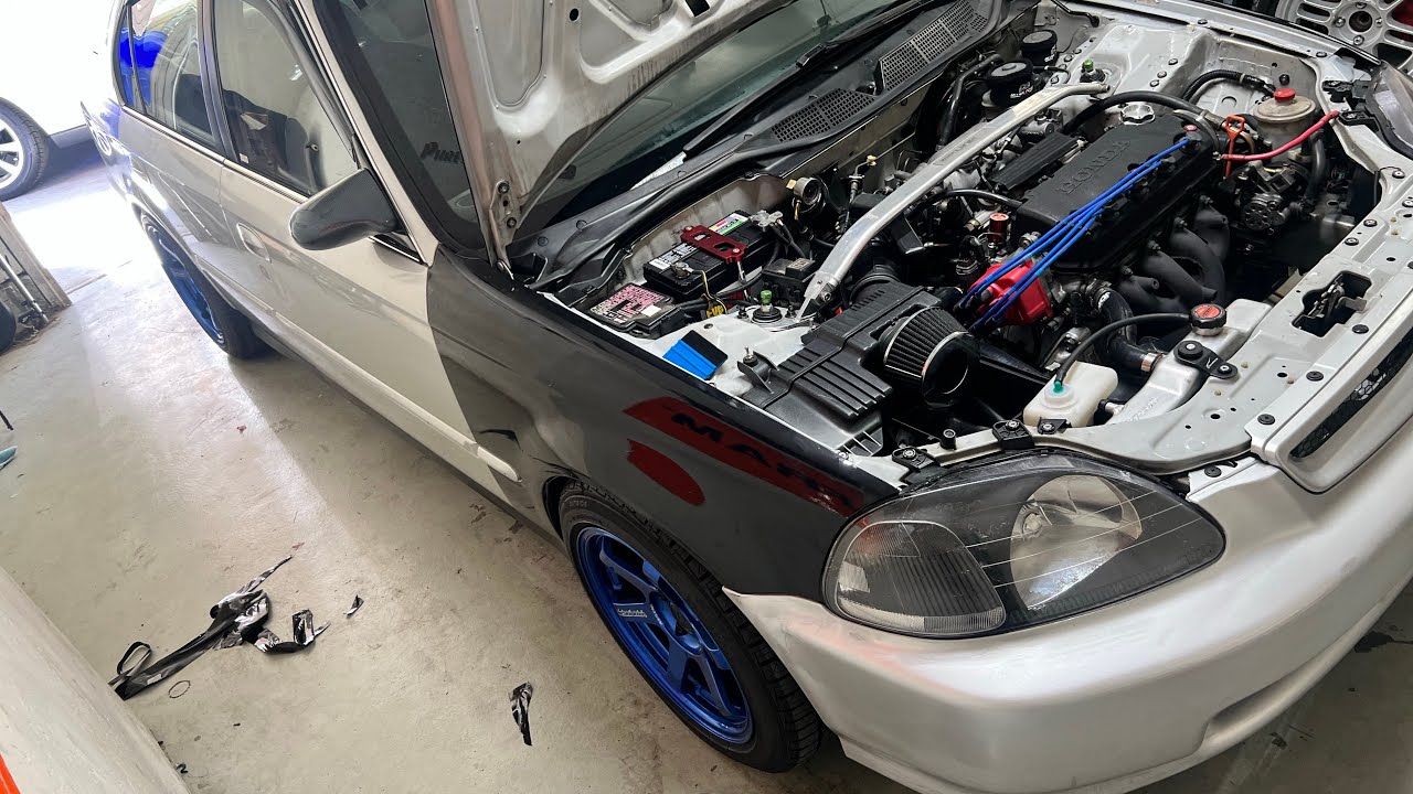Ek wrap and new parts ..#viralshort #automobile #jdm #civic #cartok # ...