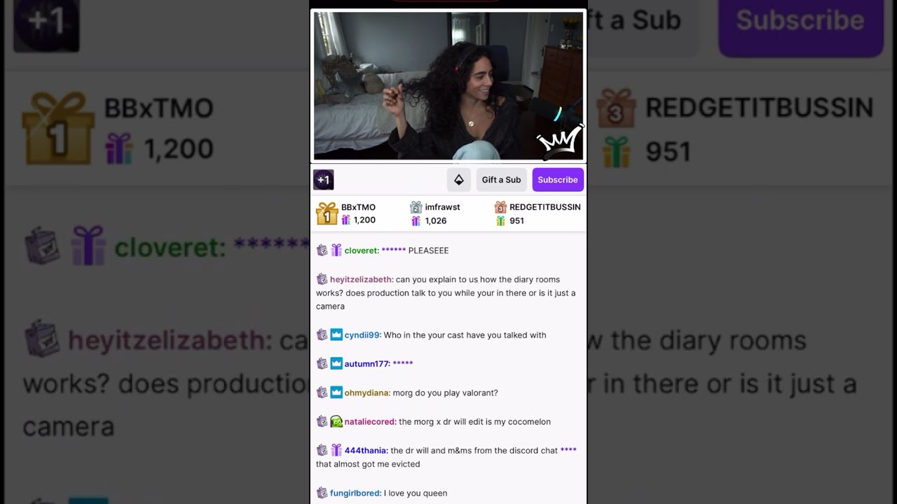 Morgan Pope Big Brother 27 portion of Twitch Stream. Oct 14, 2025 