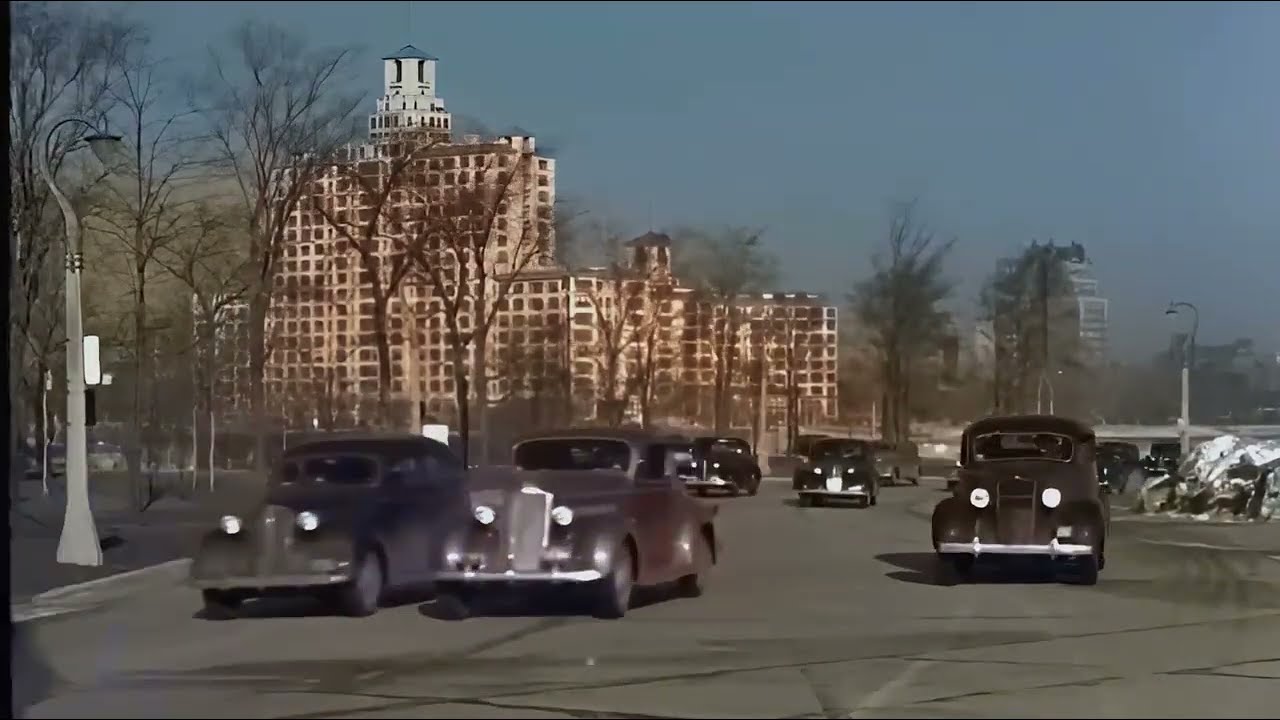1940s - New York in color [60fps, Remastered] w/sound design added