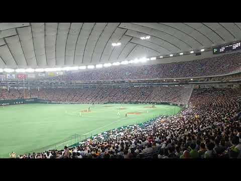 6月22日(金) 読売ジャイアンツVS東京ヤクルトスワローズ 三回の裏 打者岡本 雄平のスーパーキャッチ