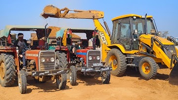 Mahindra 475 Di Massey Eicher 380 Tractor Got Stuck in Mud Overturned JCB 3dx | Jcb Tractor Video