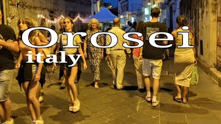 Orosei italy night summer walking tour |walk in the city.