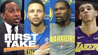 Stephen A. says Steph Curry & Kevin Durant aren't telling truth about Lonzo Ball | First Take | ESPN