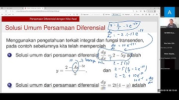 Kuliah Matematika Dasar IIA - Penyelesaian Persamaan DIferensial (2)