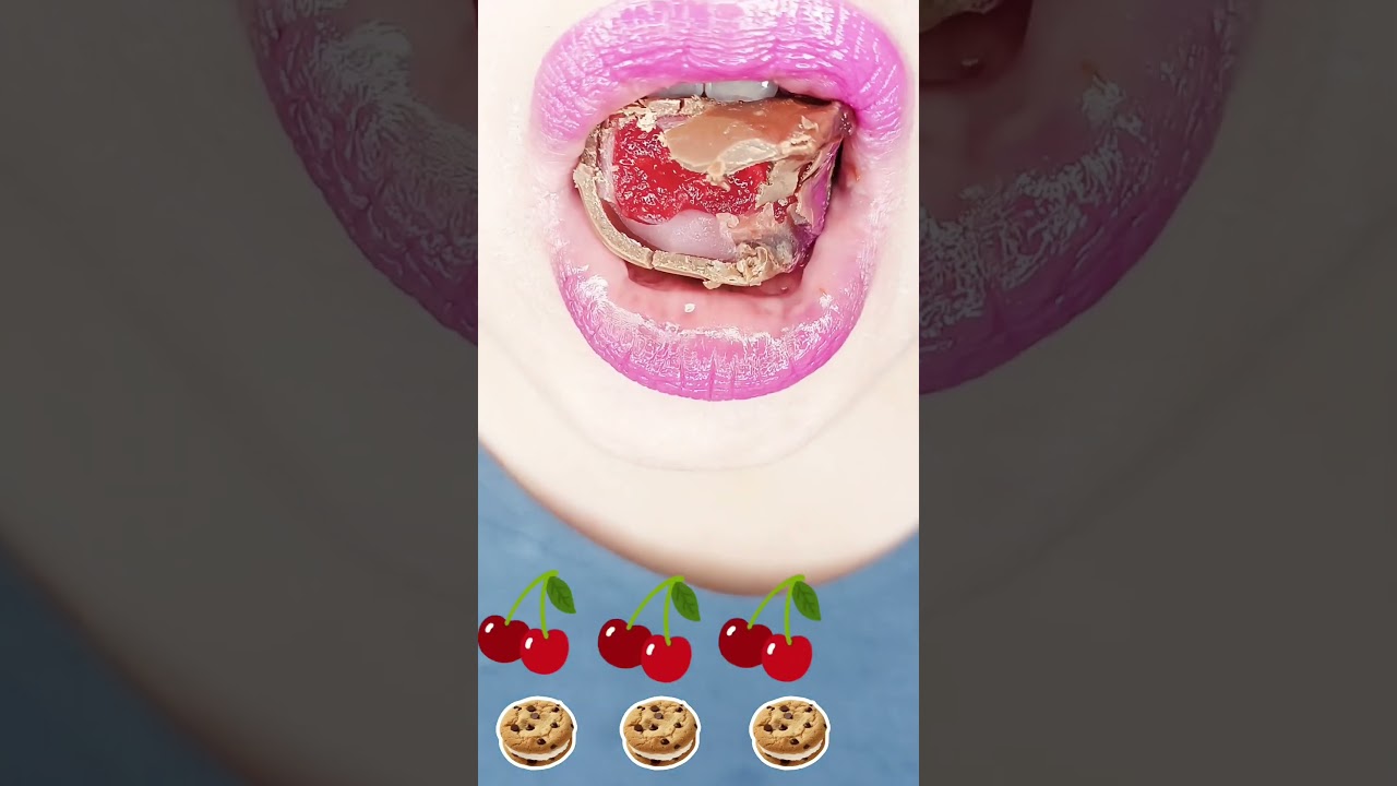 ASMR Cherry Chocolate Eating Sounds #chewchewasmr575