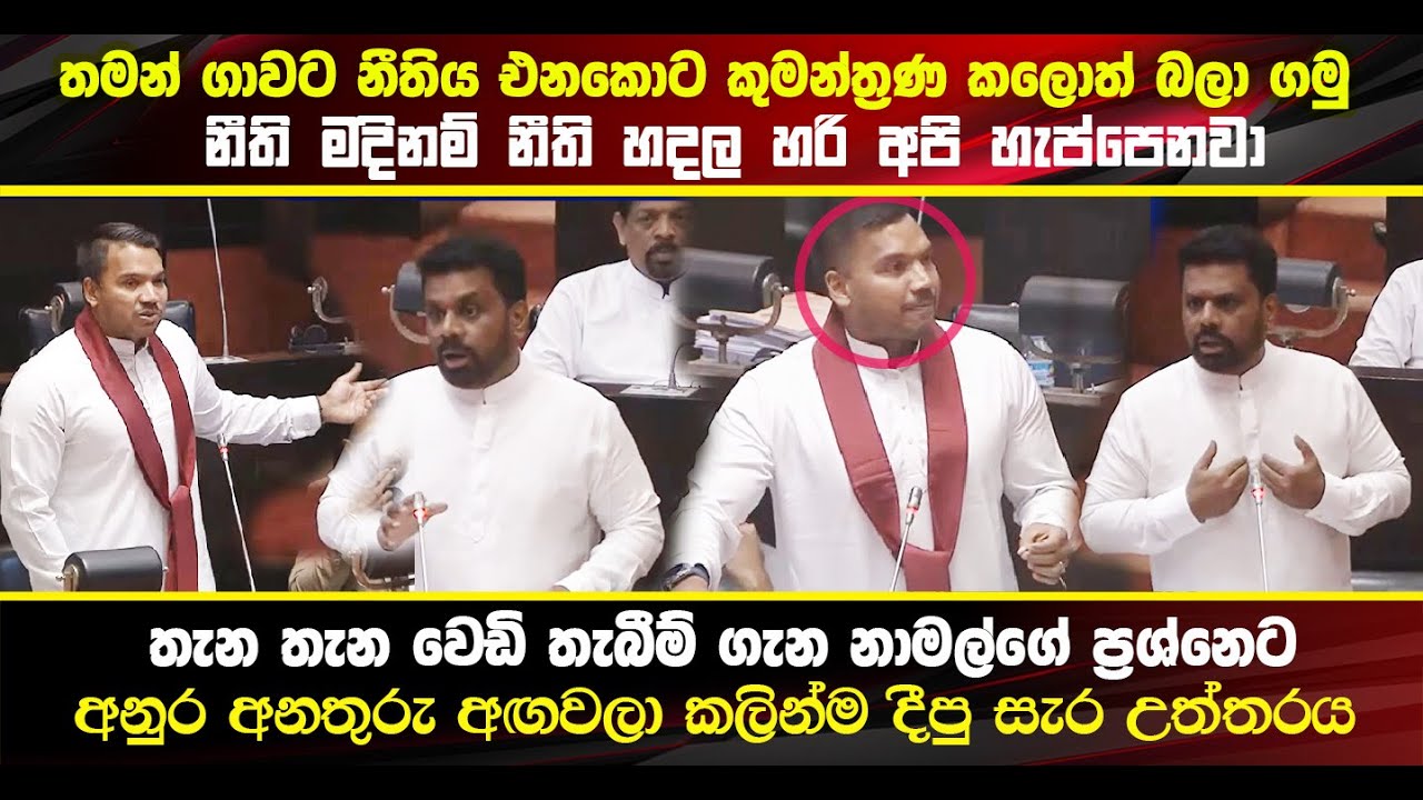 කුමණ්ත්‍රණ කලොත් බලාගමු -  නාමල්ගේ ප්‍රශ්නයට අනුර කලින්ම දුන්න සැර උත්තරය - #parliamentvoice
