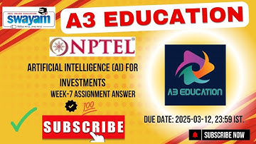 NPTEL Artificial Intelligence (AI) for Investments Week 7 Assignment Answers Solution Quiz | 2025